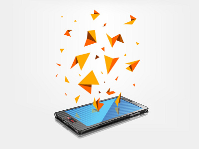 Smartphone Vector concept 3d apps design dimension floating illustration simplified smartphone vector