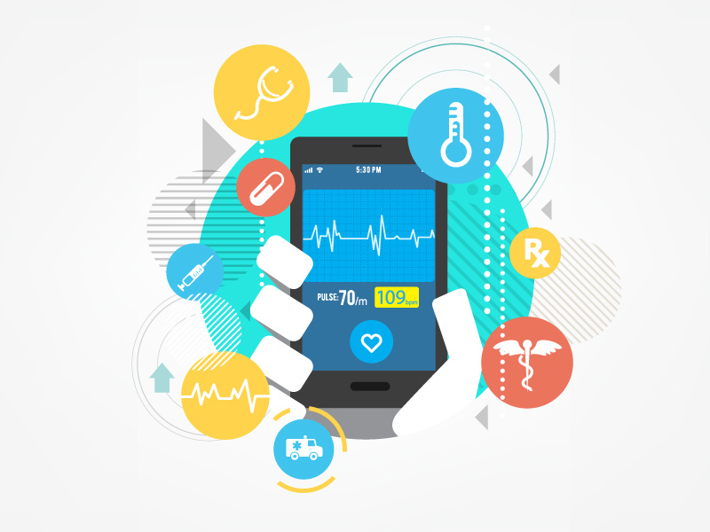 Medic Mobile medical ui smartphone color simplified design illustration tech vector