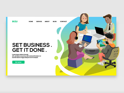 Startup Business web illustration startup template vector vector art web