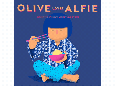 Olive Loves Alfie 2d loop noodle