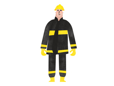 Fireman 2d animation character design illustration