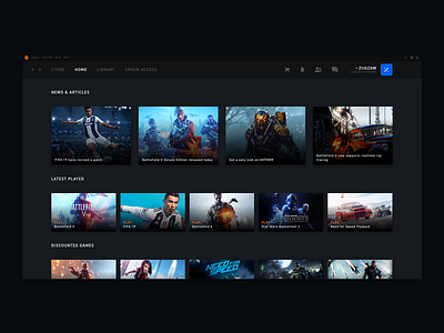 Origin - Home design gaming oragne orange origin redesign ui ux ux ui design videogames