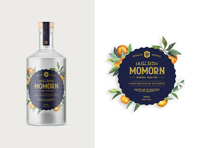 Momorn Gin alcohol branding alcohol packaging badge box design branding branding design drink drink label label label design label packaging labels logo logotype packaging packaging design