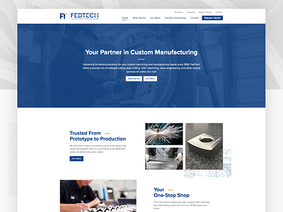 FedTech Website Redesign article design blue blueprint development machines manufacturing minnesota photos ui user experience ux uxd web design website