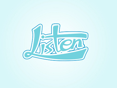 Listen blue custom type listen logo script