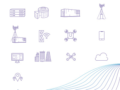 Set of icons/spot illustrations (wip) icon iot line art technology