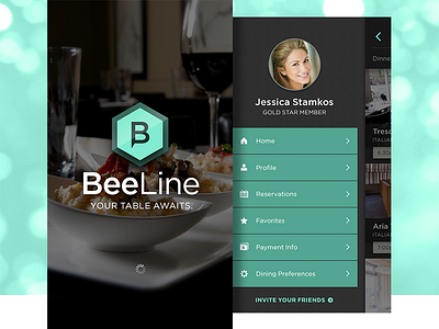 BeeLine - iPhone UI branding ios menu design mobile design ui user experience