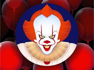Pennywise Avatar art balloon branding character color creative design graphic design horror icon illustration illustrator it logo movie pattern pennywise risograph vector web design