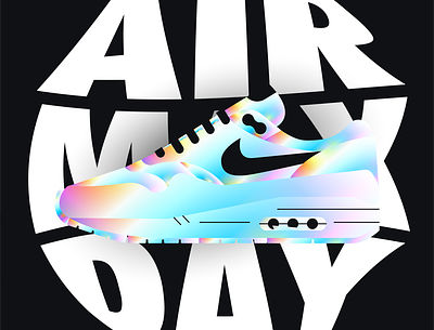 For Air Max Day (Holographic) air max art branding color colors design graphic design holographic illustration logo nike shoes vector