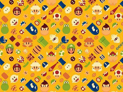 Mario Illustration Pattern by Chris Sequeira on Dribbble