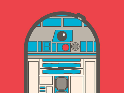 R2D2 agency art branding color design flat icon illustration logo mark star wars vector