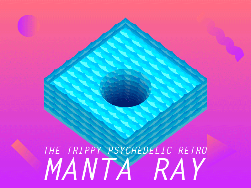 The Trippy Psychadelic Retro MANTA RAY agency art branding design flat gif gillustrations icon illustration logo motion graphics vector