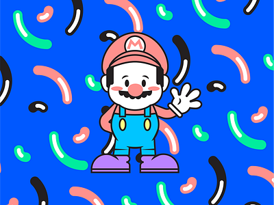 Mario art branding character color design icon illustration inspiration lines luigi mario nintendo pattern video game