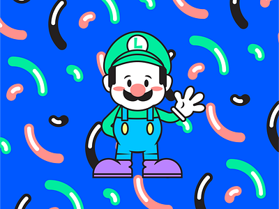 Luigi art branding character color design icon illustration inspiration lines luigi mario nintendo pattern video game
