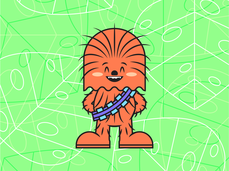 Chewie video animation icon pop culture illustration character branding color design fanart art star wars wookiee chewbacca