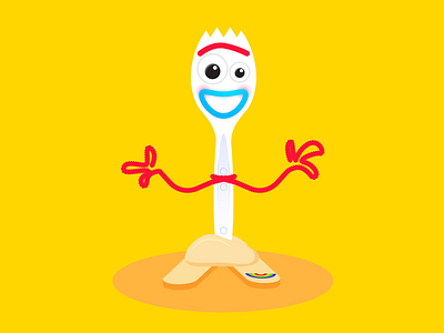 Forky art branding buzz lightyear character color design disney forky icon illustration pixar toy story woody