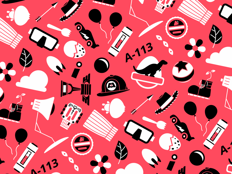 Pixar Pattern coco walle monsters inc cars bao branding icon color design art woody buzz lightyear character illustration disney pixar toy story forky