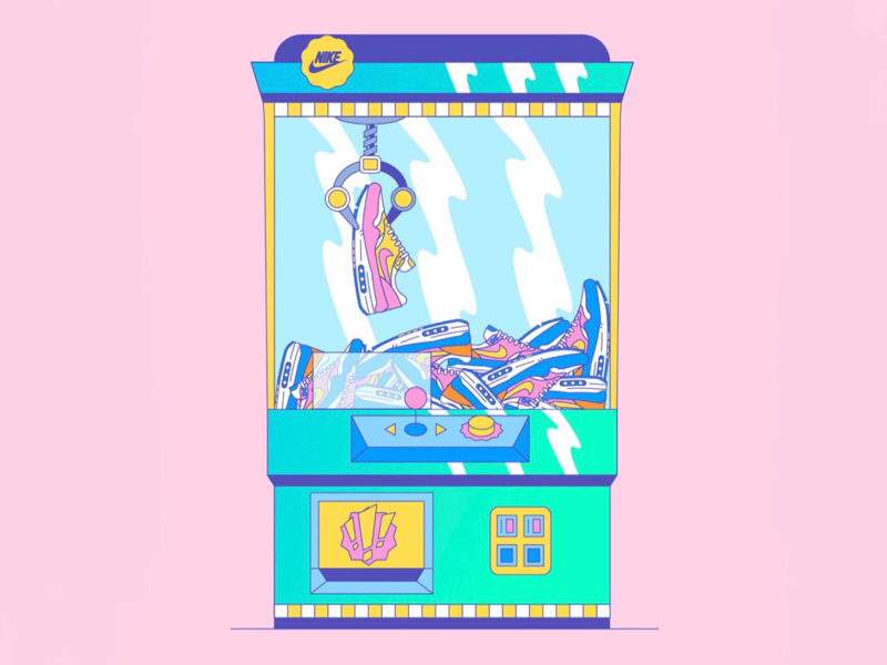The Air Max Claw Machine! packaging branding logo inspiration hypebeast icon shoes color art design illustrator illustration sneaker head adidas nike