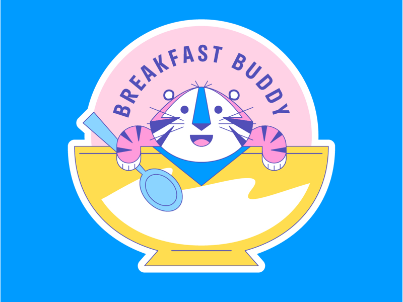 Breakfast Buddy stickers kawaii japan color icon brand branding breakfast illustration character art design cereal