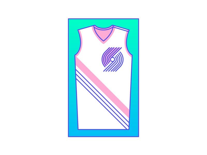 Portland Trailblazers flat creative character art animation app 3d web design ui graphic design pattern illustrator design branding icon illustration basketball vector logo color
