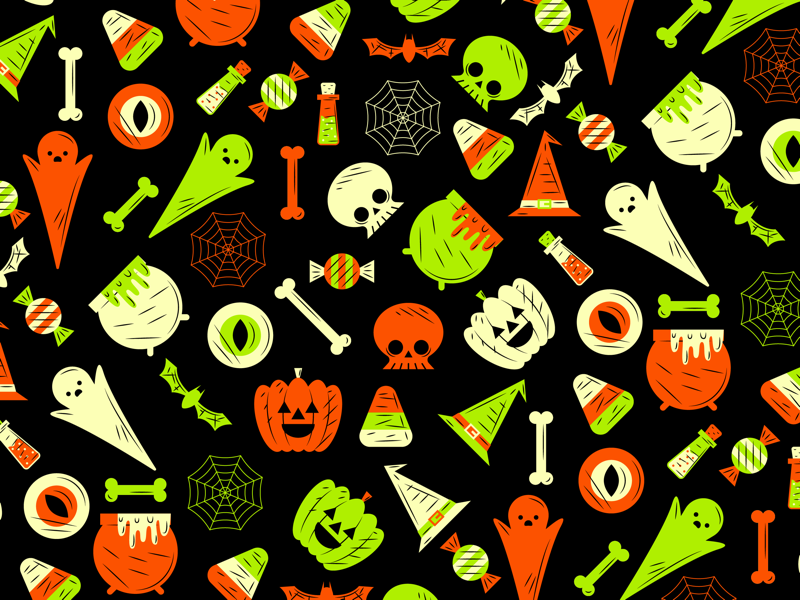 Halloween Pattern halloween flat creative character art animation app collage web design ui graphic design pattern illustrator design branding icon illustration vector logo color
