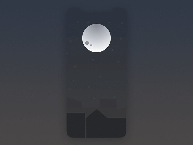 Moon Switcher animation interaction invision invision studio mobile ui