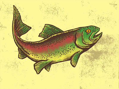 Gone Fishin' fishing illustration trout