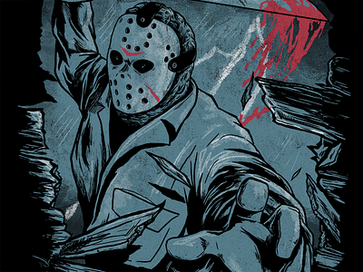 Jason friday the 13th horror illustration jason