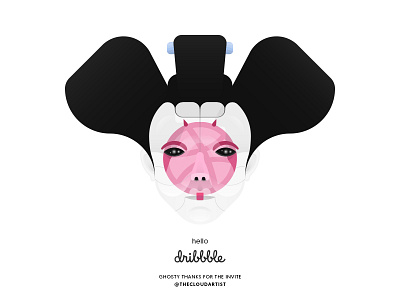 Geisha mask – Hello dribbble! 2d bot character debut dribbble geisha ghostintheshell mask vector