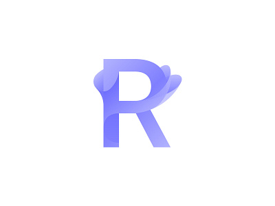Letter R color gradient letter logo purple r vector yoga perdana
