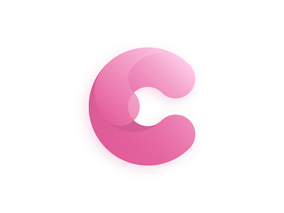 Magenta C ai c color gradient illustration letter logo magenta type typography vector
