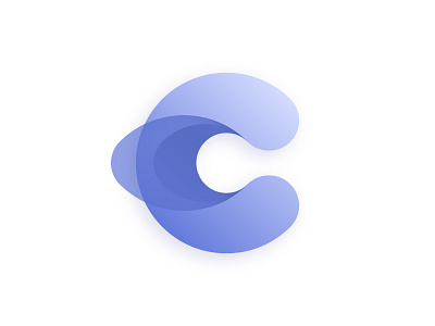 Blue C ai blue c color gradient illustration letter logo type typography vector wave