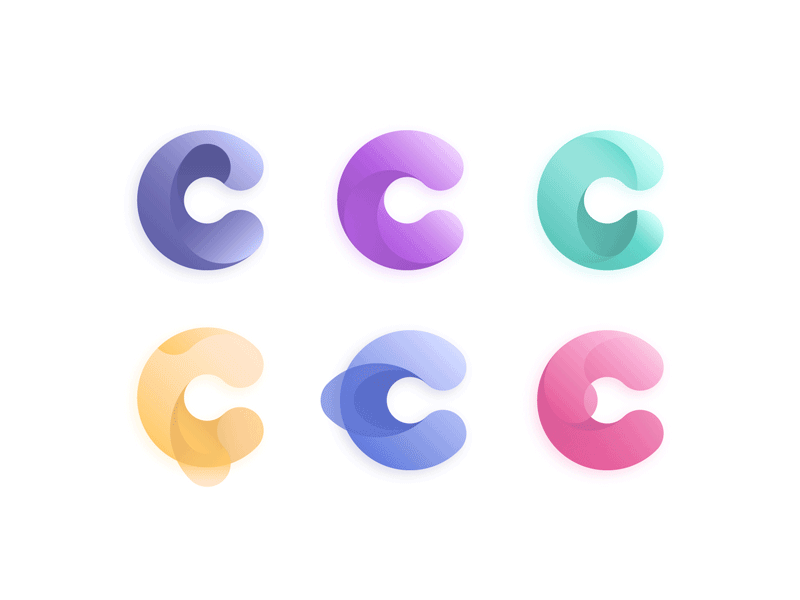 Letter C Exploration ai c color geometry gradient illustration letter logo type typography vector
