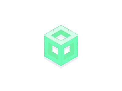 Strange Ripple Cube color cube geometry hexagon illustration impossible logo ripples shape vector