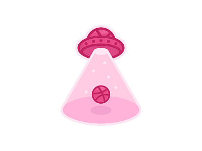 Playoff! Dribbble UFO Sticker abduction alien dribbble free giveaway mule pack playoff sticker stickers ufo vector