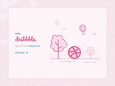Debut Shot debut dribbble first shot hello illustration pink