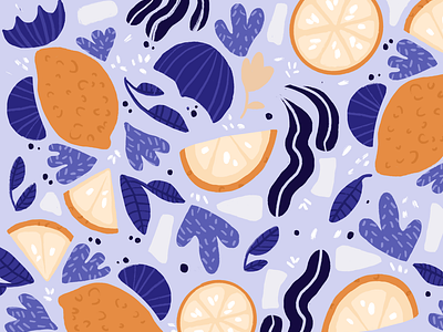 Citrus Purple and Lilac Vibes Pattern