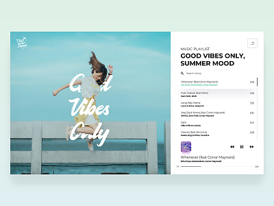 Chill Your Mind - Web Player blue design gradient music app music player playlist summer ui web