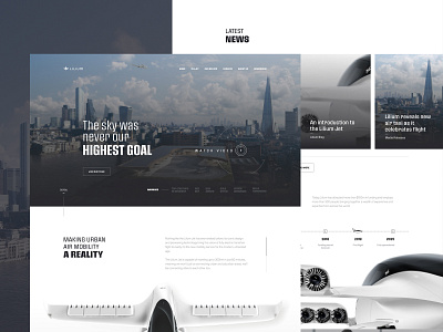 Lilium Jet - Air Taxi Homepage aerotaxi clean design homepage private jet taxi travel ui ux web