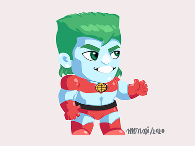 captain planet character design illustration