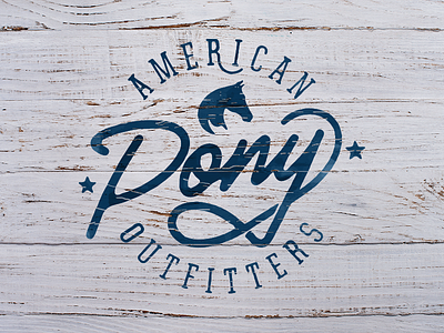 American Pony Outfitters american hand drawn type handlettering horse back riding horses logo outfitters ponies pony script stars typography