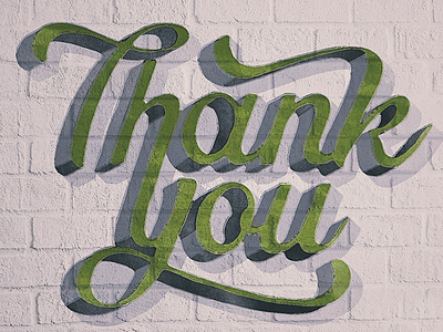 Thank You 3d type custom lettering hand drawn type handlettering monoline script shadows thank you typography