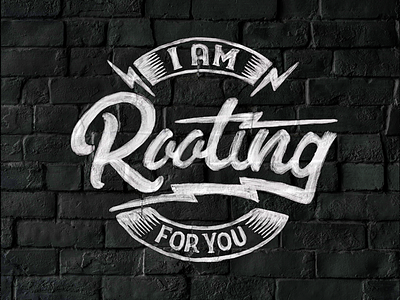 Rooting For You cheer hand drawn type handlettering lightning bolts procreate procreate app rooting for you typography