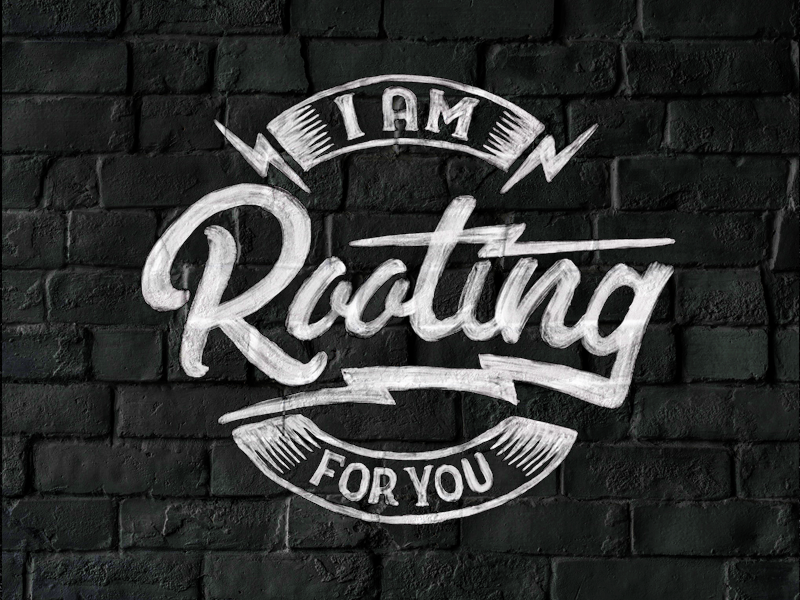 Rooting For You lightning bolts rooting for you cheer typography hand drawn type handlettering procreate app procreate