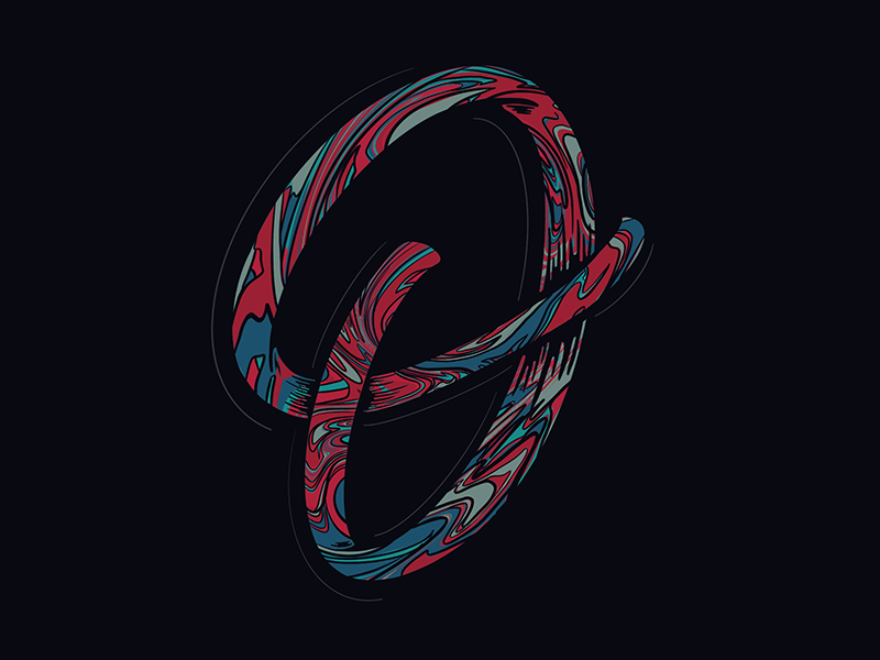 Script O procreate handdrawn handlettering swirl liquify o script