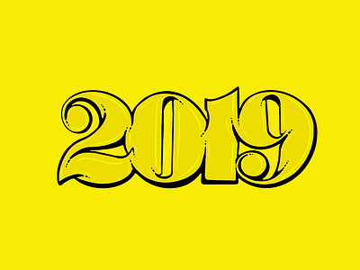 2019 2019 handdrawn type handlettering new year numbers procreate