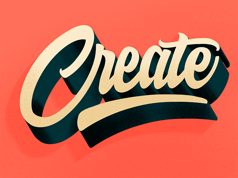 Create 3D Script handlettering hand drawn type procreate create script lettering typography 3d type hand lettering lettering script