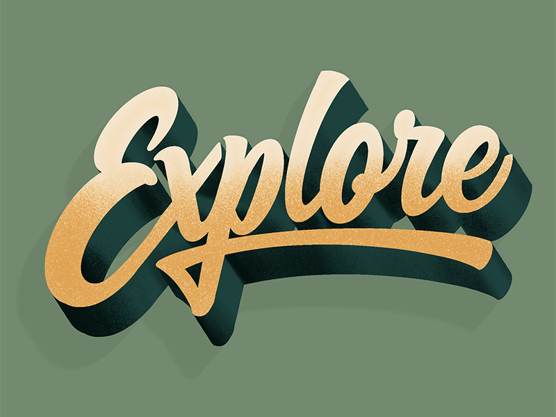 Explore 3d Script explore design lettering script procreate custom lettering 3d type type hand drawn type typography handlettering