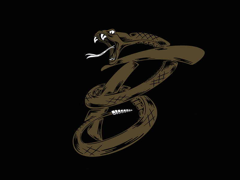 BF Snake Monogram monogram logo scales fangs snake logo monograms procreate custom lettering hand drawn type typography handlettering