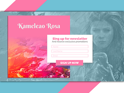 SignUp #DailyUI 1 blue canvas clean dailyui1 newsletter pink sign up